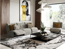 Basil - Modern Grey Fabric Small Sofa With 3 Electric Recliners