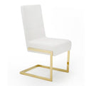 Pyrite Modern Glass and Gold Dining Table