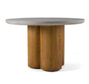 Bateman - Modern Faux Concrete + Walnut Dining Table