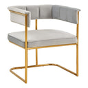Bavaria - Modern Light Grey Fabric + Gold Accent Chair