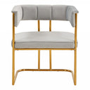 Bavaria - Modern Light Grey Fabric + Gold Accent Chair
