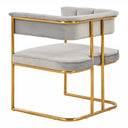 Bavaria - Modern Light Grey Fabric + Gold Accent Chair