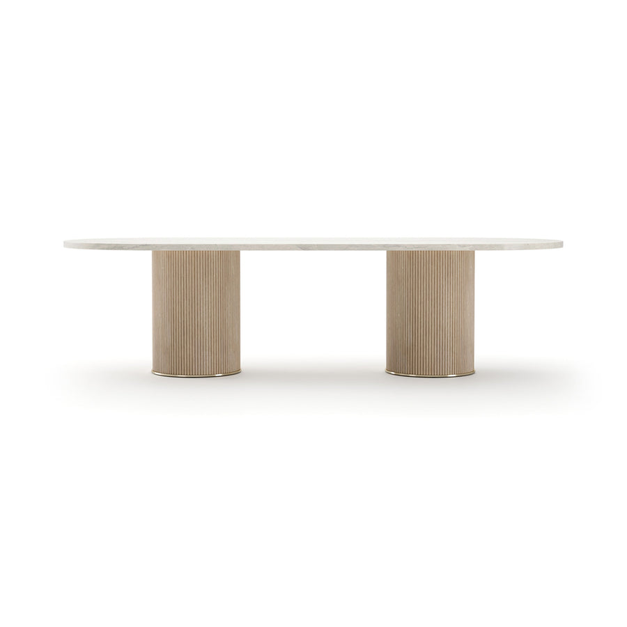Rhythm  Oval Stone Top Dining Tbl