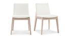 Deco Oak Dining Chair Cream White PVC - Set Of Two