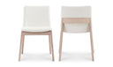 Deco Oak Dining Chair Cream White PVC - Set Of Two