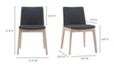 Deco Oak Dining Chair Dark Grey - Set Of Two