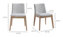 Deco Oak Dining Chair Light Grey - Set Of Two