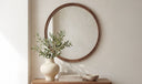 Alcott Large Round Mirror Walnut