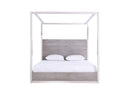 Arlene Modern Grey Elm & Stainless Steel Canopy Bed