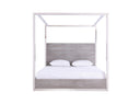 Arlene Modern Grey Elm & Stainless Steel Canopy Bed