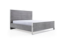 Charlene Modern Grey Elm & Stainless Steel 4-Piece Bedroom Set