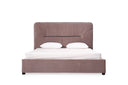 Duke Modern Grey Velvet & Black Gun Chrome Bed