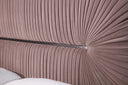 duke modern grey velvet & black gun chrome bed