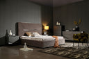 Duke Modern Grey & Black Gun Chrome Nightstand