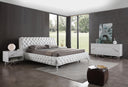 legend modern white bonded leather bed