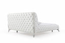 legend modern white bonded leather bed