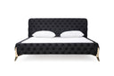Legend Modern Black Velvet & Gold Bed