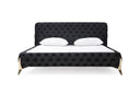 Legend Modern Black Velvet & Gold Bed