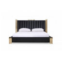 Token - Modern Black + Gold Bed + Nightstands
