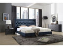 Wales Modern Blue Fabric Bed