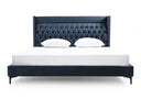 Wales Modern Blue Fabric Bed