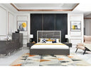 Chrysler Modern Grey Bonded Leather Bed