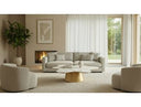 Dorian Modern Black Marble & Ebony Square Coffee Table
