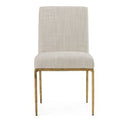 Beasley - Modern Beige Linen + Brass Counter Chair