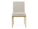 Beasley - Modern Off-White Linen + Brass Dining Chair