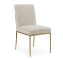 Beasley - Modern Beige Linen + Brass Counter Chair