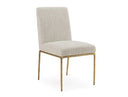 Beasley - Modern Off-White Linen + Brass Dining Chair