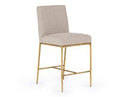 Beasley - Modern Beige Linen + Brass Counter Chair