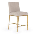Beasley - Modern Off-White Linen + Brass Dining Chair