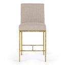 Beasley - Modern Beige Linen + Brass Counter Chair