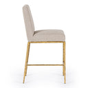 Beasley - Modern Beige Linen + Brass Counter Chair