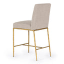 Beasley - Modern Beige Linen + Brass Counter Chair