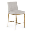Beasley - Modern Beige Linen + Brass Counter Chair