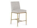 Beasley - Modern Off-White Linen + Brass Counter Chair
