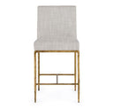 Beasley - Modern Beige Linen + Brass Counter Chair