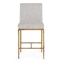 Beasley - Modern Off-White Linen + Brass Counter Chair