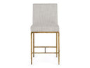 Beasley - Modern Off-White Linen + Brass Counter Chair