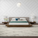 tokyo - contemporary walnut and grey platform bed