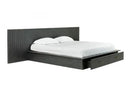 Manchester- Contemporary Platform Dark Grey Bed with Two Nightstands