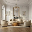 Belinda - Modern Beige Fabric 3-Seat Sofa