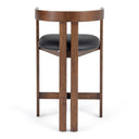 Belton - Modern Black Vegan Leather + Brown Oak Counter Chair