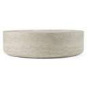 Benji - Modern Faux Travertine Round Large Coffee Table