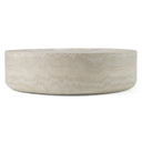 Benji - Modern Faux Travertine Round Large Coffee Table