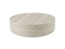 Benji - Modern Faux Travertine Round Large Coffee Table