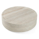 Benji - Modern Faux Travertine Round Large Coffee Table