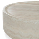 Benji - Modern Faux Travertine Round Large Coffee Table
